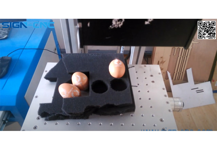 CO2 laser marking on egg, non-metal marking machine, China laser engraving machine